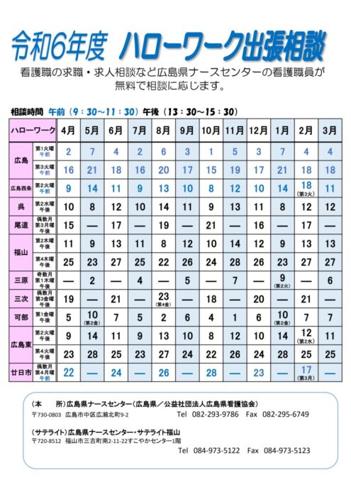 令和6年ハローワーク10か所